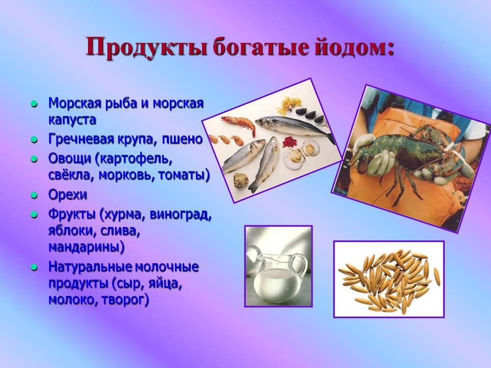 Продукты богатые йодом